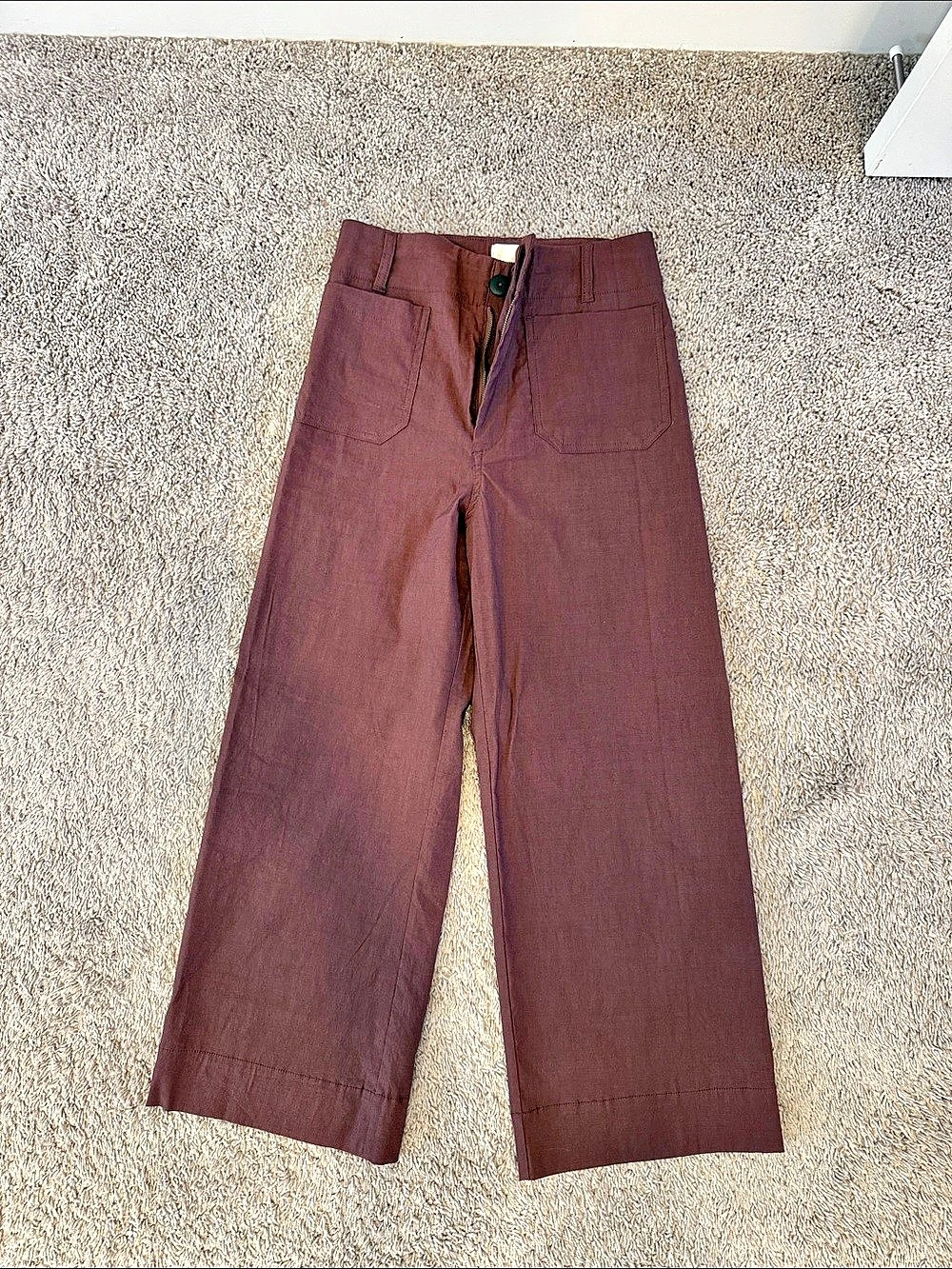 Maeve The Colette Crop Wide-Leg Pants Purple Waist 28